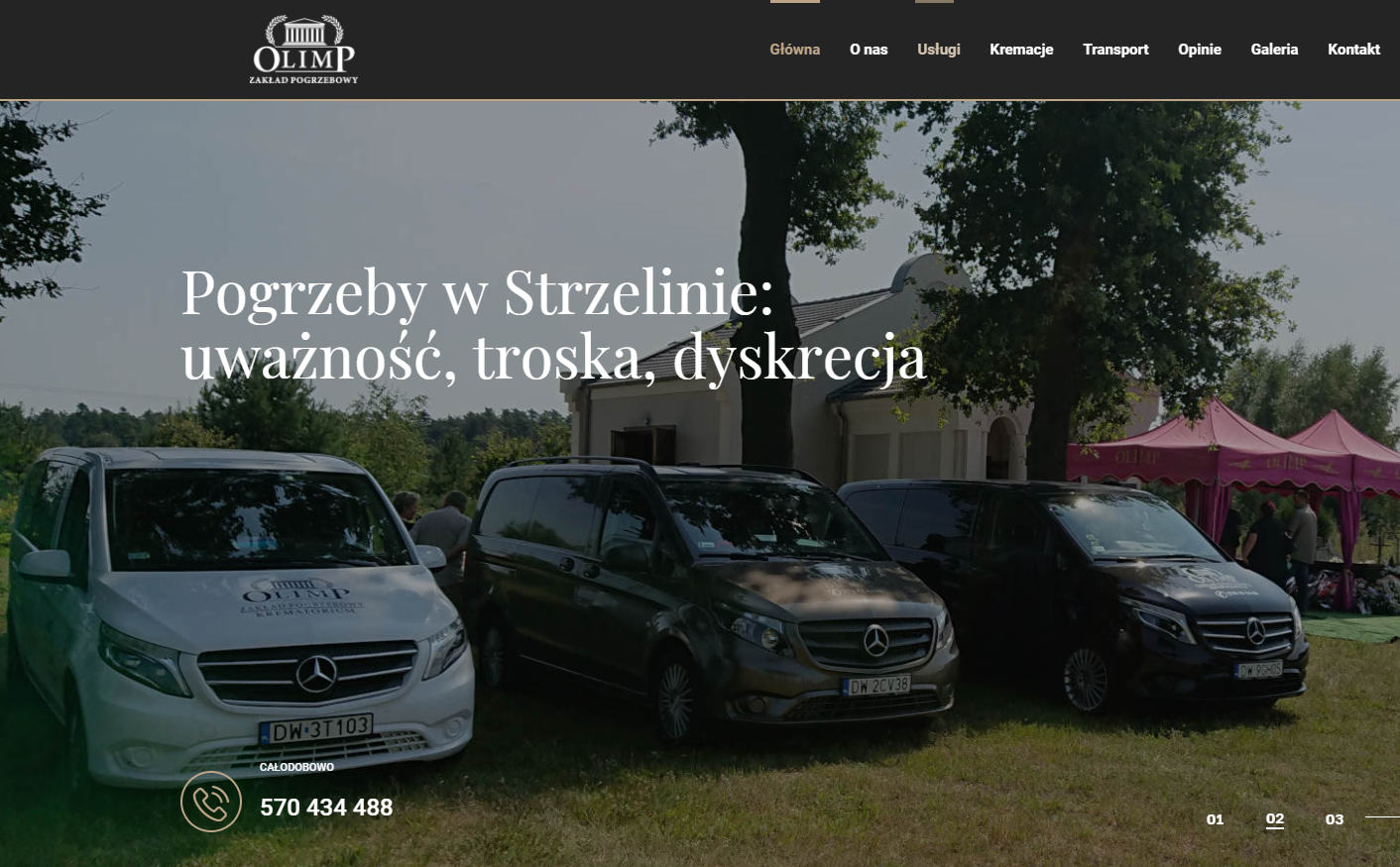 strona zakładu pogrzebowego w Strzelinie