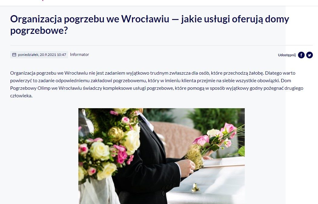 Zakład Pogrzebowy Olimp w Doba.pl Wrocław